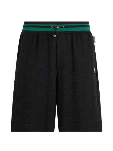 Philipp Plein tracksuit shorts jacquard monogram Black PAFCMJT2836PTE003N