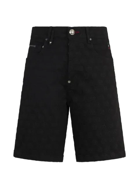 Philipp Plein Formentera fit shorts embroidery monogram Black PAFCMDT4344PDE004N