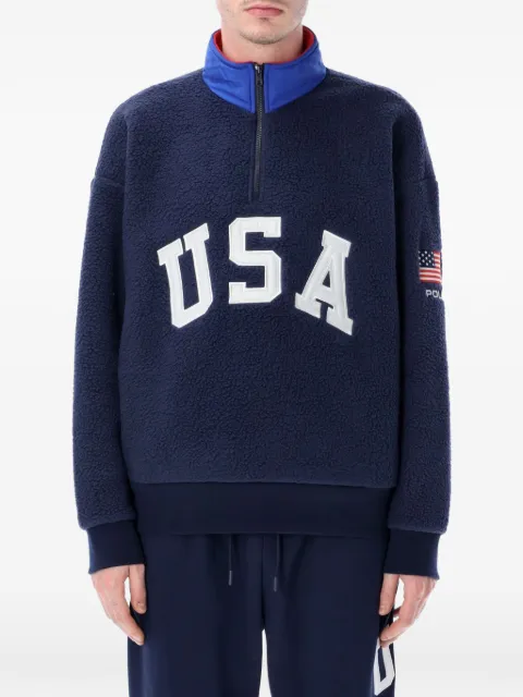 Polo Ralph Lauren zipped flag sweater Blue 710P05439002