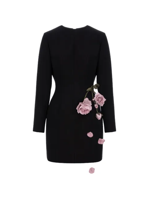 Cristina Savulescu The Promised floral-appliqué mini dress Black SSCS25DRS21BLKP