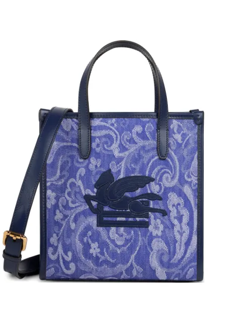 ETRO small Love Trotter jacquard pegasus tote bag Purple WP1D0021AQ190