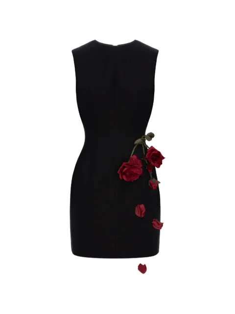 Cristina Savulescu The Coquette floral-appliqué mini dress Black SSCS25DRS10BLKR