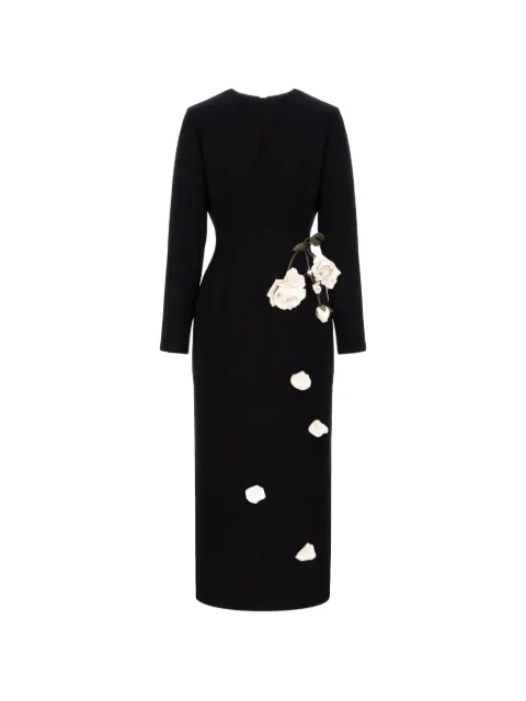 Cristina Savulescu The Promised floral-appliqué midi dress Black SSCS25DRS19BLKW