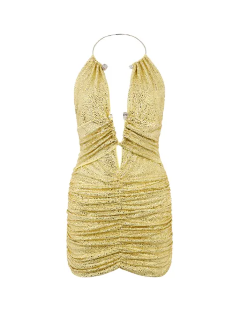 Philipp Plein mini dress Skull piercing Yellow PAFCWRG3616PJY002N