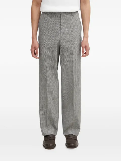 visvim houndstooth-pattern pressed-crease trousers Grey 125205008015
