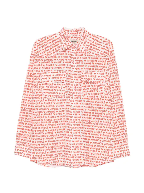 alessandro enriquez amore-pattern shirt White S53PO027AMO