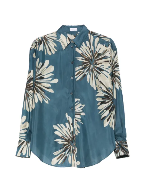 Brunello Cucinelli floral-print buttoned shirt Blue MQ967RH206C011