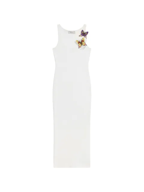 Blumarine butterfly-appliqué midi dress White 4A460A