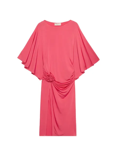 Blumarine flower-appliqué midi dress Pink 4A454A