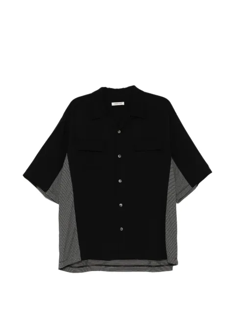 Undercover striped-panel shirt Black UP1F4406
