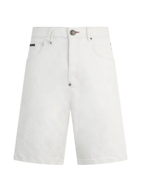 Philipp Plein Formentera fit shorts embroidery Monogram White PAFCMDT4344PDE004N
