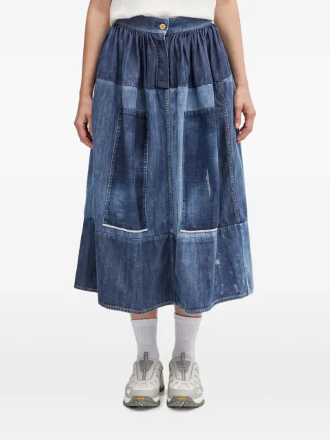 visvim patchwork denim skirt Blue 325105005003