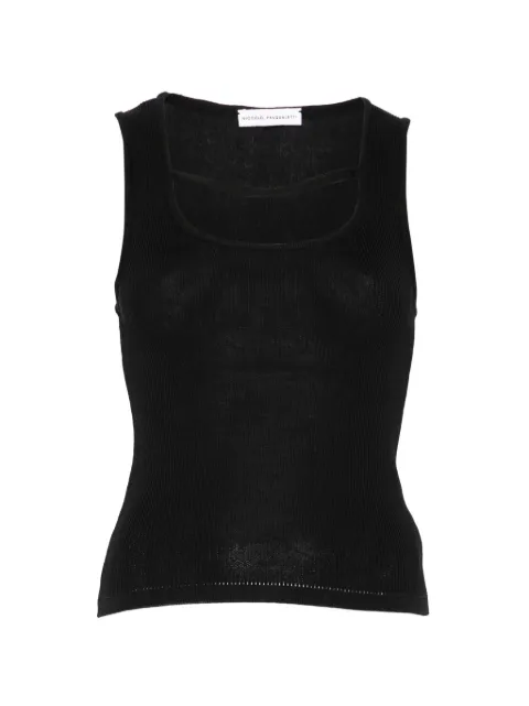 Niccolò Pasqualetti Corda ribbed tank top Black NP09KU58A