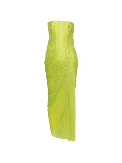 Maria Lucia Hohan Ruby pleated strapless dress Green RUBYANKLEFL