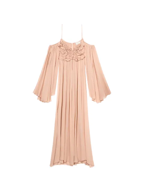 Blumarine ruffled-detail maxi dress Neutrals 4A457A