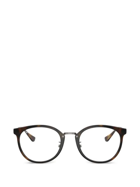 Ray-Ban round frame glasses Brown RB7266D