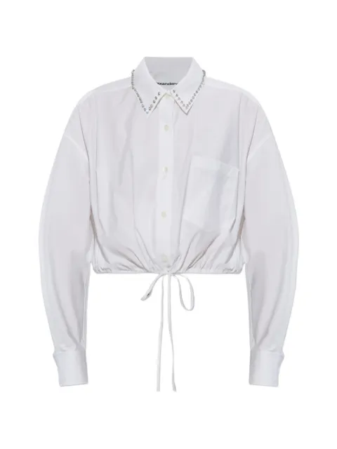 Alexander Wang crystal-embellished cropped shirt White 1WC2261283100