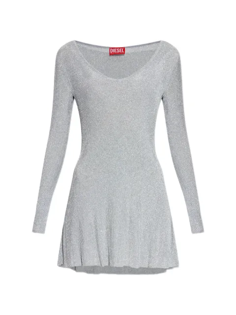 Diesel M-Dalila V-neck long-sleeved mini dress Grey A208730ALBL