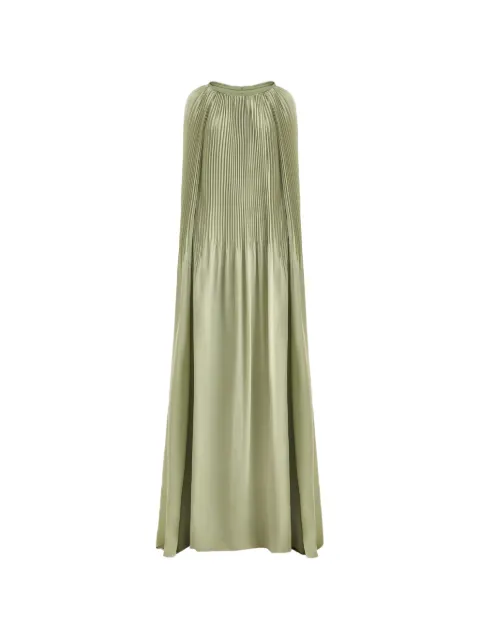 Gemy Maalouf pleated cape maxi dress Green EDSS262147LD
