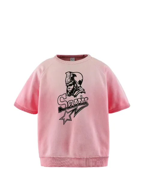 SAINT MXXXXXX graphic short-sleeve sweatshirt Pink SMMK80000C51