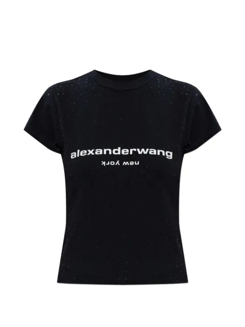 Alexander Wang crystal logo baby tee Black 1CC2261292