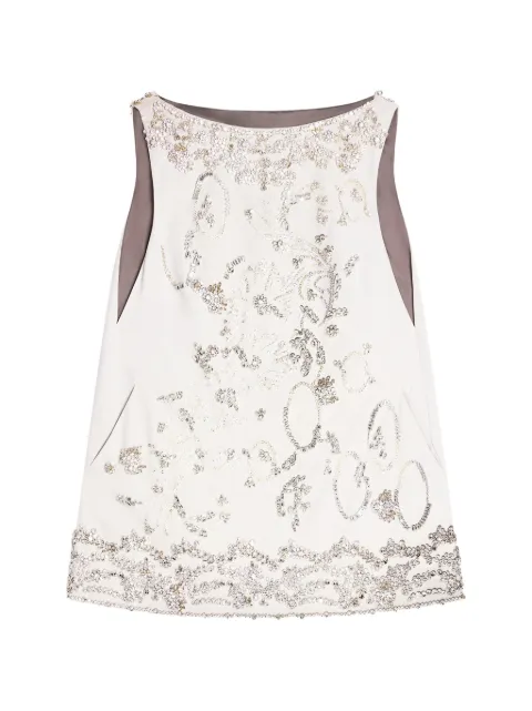 DRIES VAN NOTEN beaded-embellishment mini dress Neutrals 2610110273309