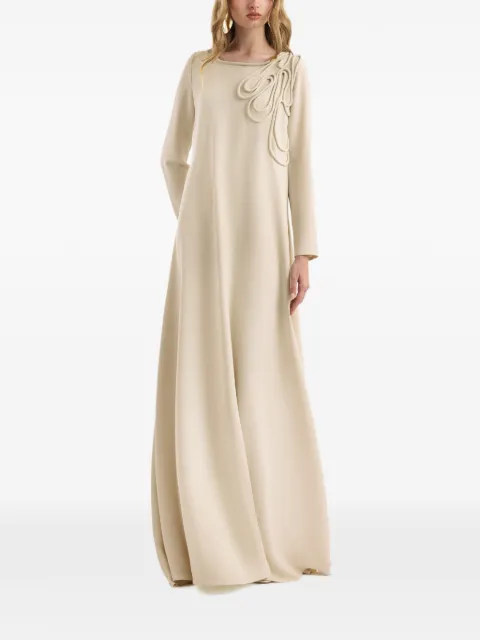 Gemy Maalouf long-sleeve A-line maxi dress Neutrals EDSS262140LD