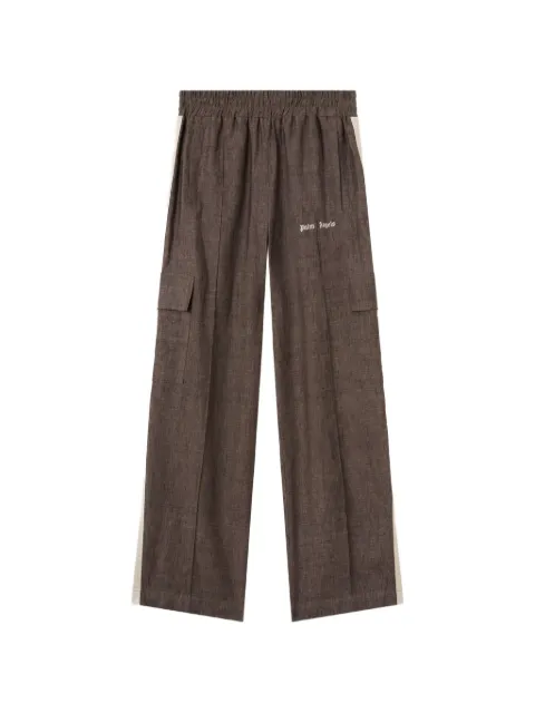 Palm Angels logo-embroidered track trousers Brown PMCF03CS26FAB0016003