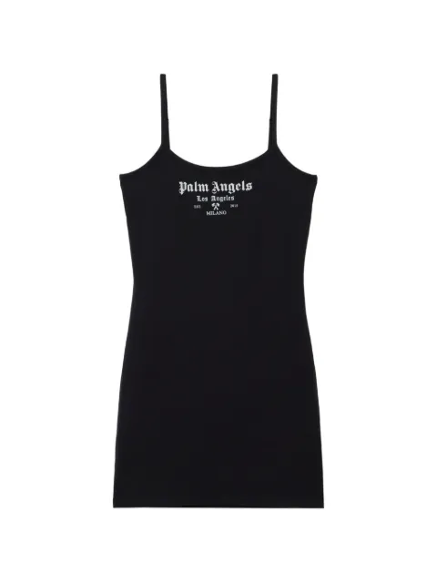 Palm Angels Milan LA logo-detail mini dress Black PWDH009S26JER001