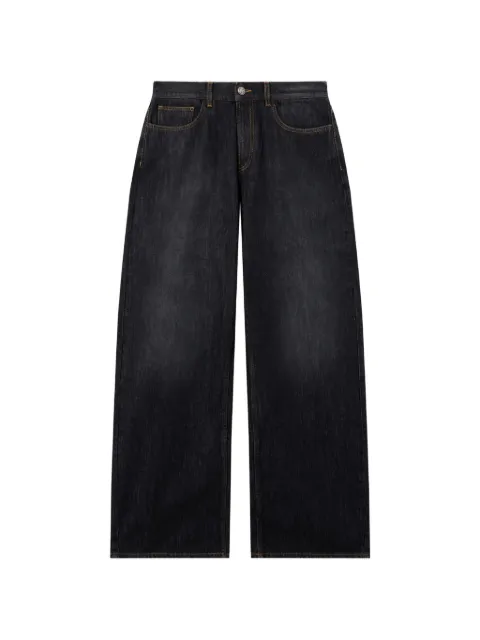 Palm Angels curved logo denim jeans Grey PMYA049S26DEN00B1313