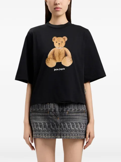 Palm Angels bear-print boxy T-shirt Black PWAA079S26JER006
