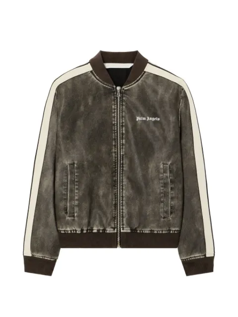 Palm Angels Classic logo stripe bomber jacket Grey PWJA039S26FAB002130A