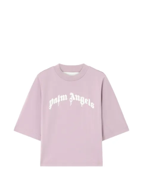Palm Angels curved logo boxy T-shirt Purple PWAA079S26JER004