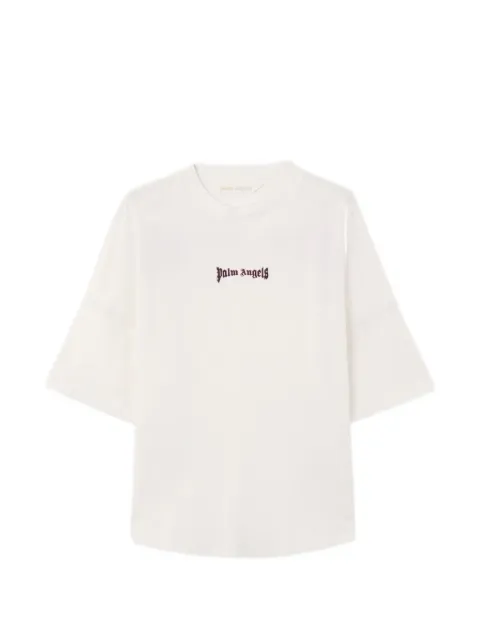 Palm Angels logo-print crew-neck T-shirt White PWAA07CS26JER0060310