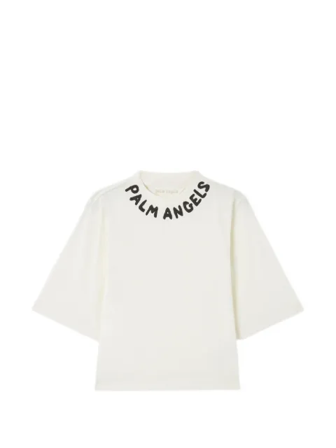 Palm Angels logo-printed crew-neck T-shirt White PWAA079S26JER0050310