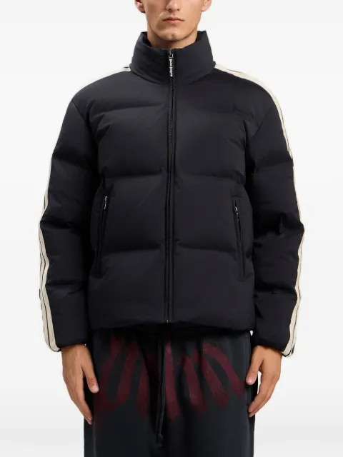 Palm Angels logo-detail stripe puffer jacket Black PMED057S26FAB002