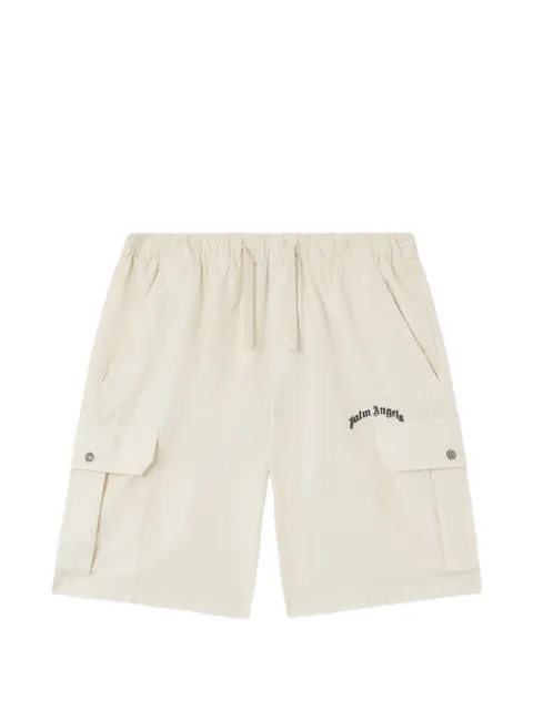 Palm Angels logo-print cargo shorts White PMCS012S26FAB002
