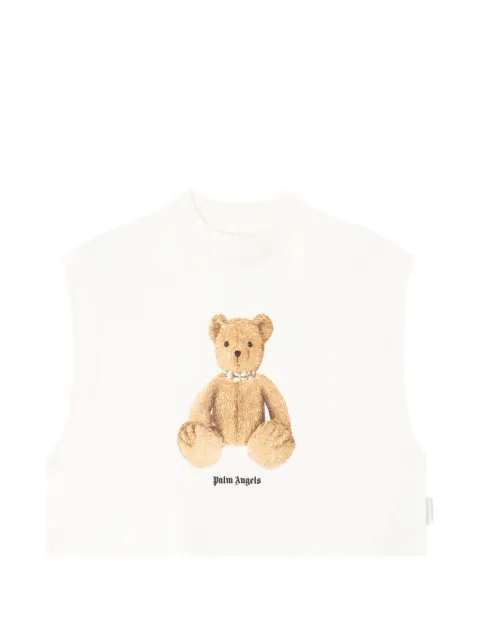 Palm Angels bear-print tank top White PWAC022S26JER0020360