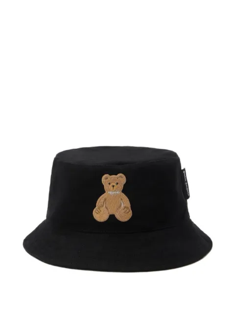 Palm Angels embroidered-bear bucket hat Black PWLA032S26FAB0041060