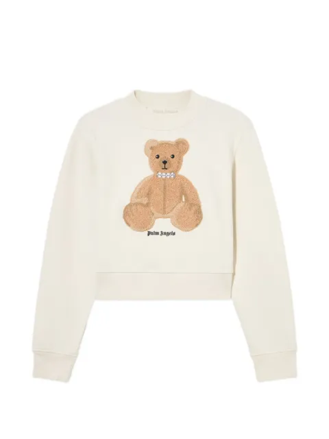 Palm Angels bear fitted sweatshirt Neutrals PWBA016S26FLE0060360