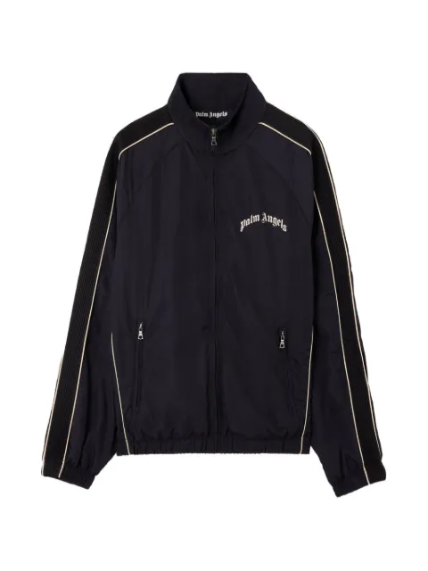 Palm Angels logo striped windbreaker Black PMEB02GS26FAB001