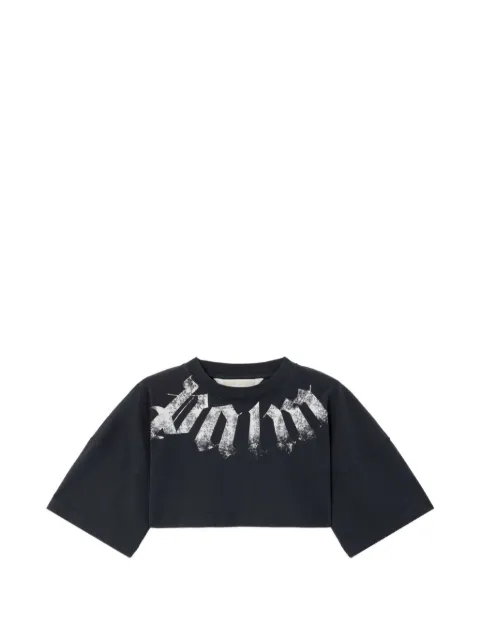Palm Angels cropped logo-printed T-shirt Black PWAA054S26JER0041003