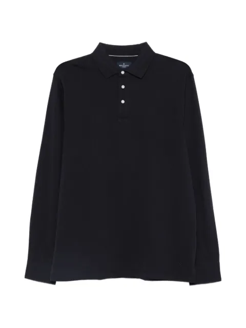 Hackett London long-sleeve embroidered polo shirt Blue HM5500016