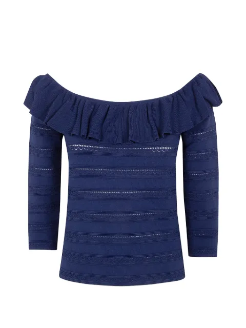 Blugirl ruffled off-shoulder sweater Blue RA6051MA89R