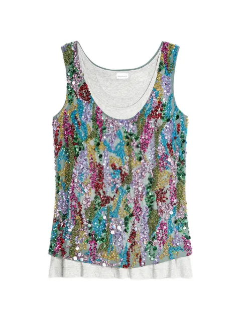 DRIES VAN NOTEN sequin-embellished top Grey 2610207273371