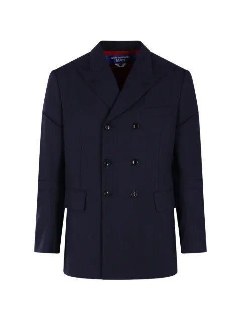 Junya Watanabe MAN pinstriped double-breasted jacket Blue WQJ018