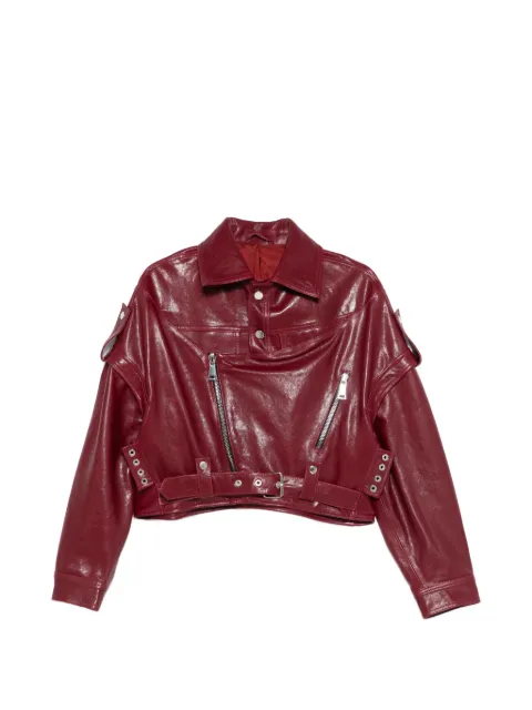 Manokhi oversized belted jacket Red MANO351
