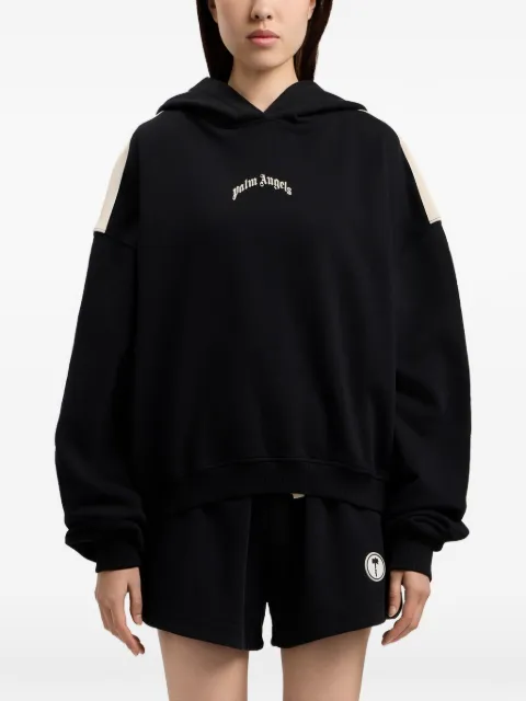 Palm Angels curved-logo hoodie Black PWBB076S26FLE001100A
