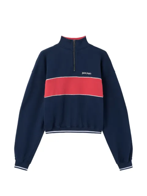 Palm Angels Classic logo half-zip sweatshirt Blue PWBA05HS26FLE0014625