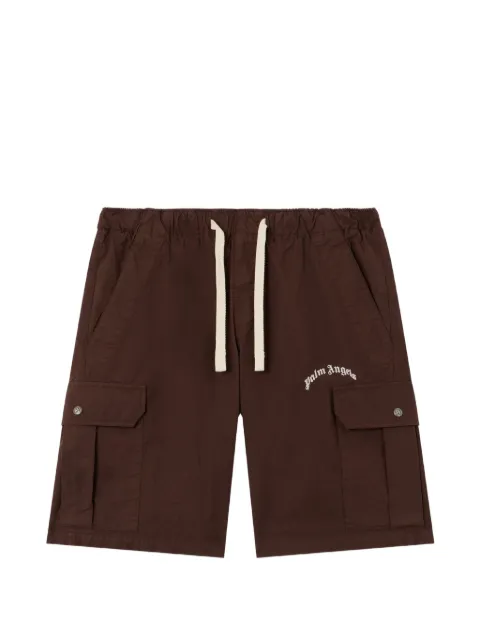 Palm Angels Curved logo cargo shorts Brown PMCS012S26FAB0026003